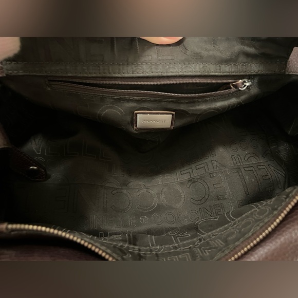 COCCINELLE Italian Leather Dark Brown Leather Shoulder Bag - Picture 12 of 16